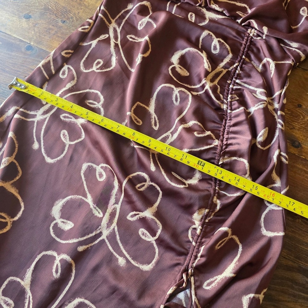 Urban Outfitters Y2K Brown Butterfly Print Midi Dress Sleeveless S/P - Picture 10 of 11